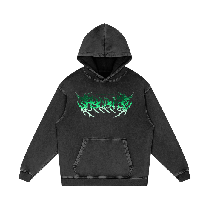 One Piece - Zoro Metal Streetwear Hoodie Stone Washed - AY Line Black Beauty / S