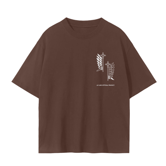 Attack on Titan - Survey Corps Streetwear Shirt Green, Brown, Beige - AY Line Dark Brown / S