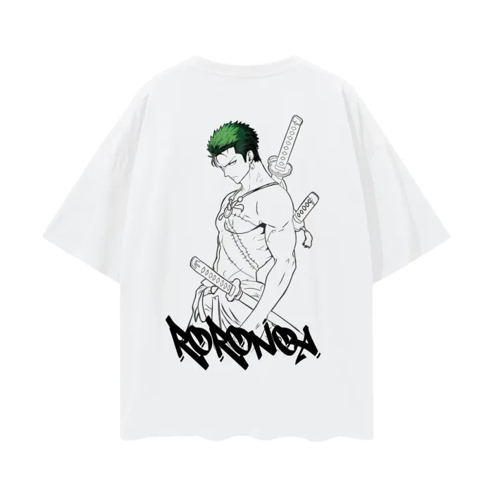 One Piece - Zoro Graffiti Streetwear Shirt White - AY Line