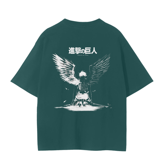 Attack on Titan - Eren Fallen Angel Streetwear Shirt Green - AY Line