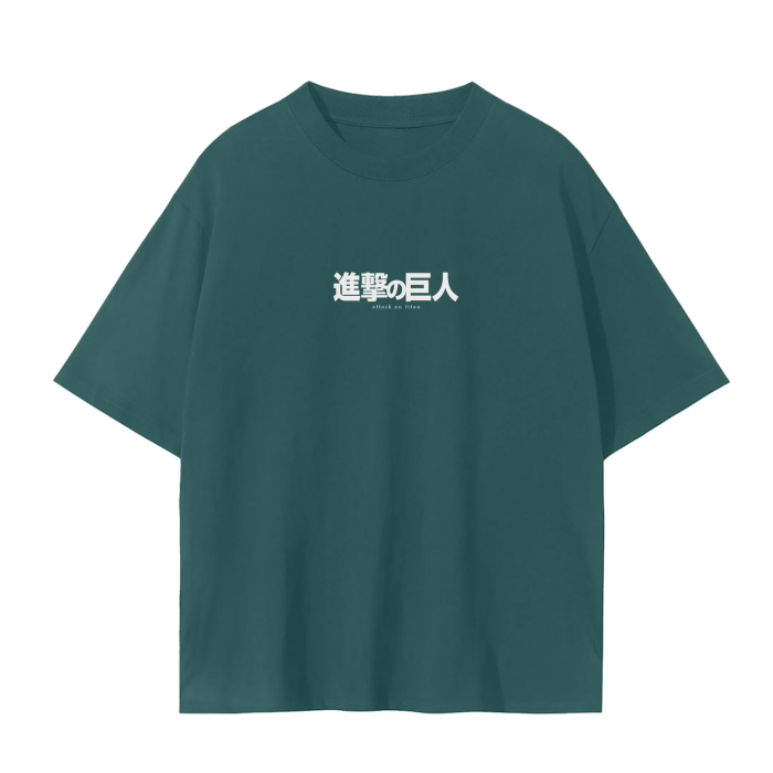 Attack on Titan - Eren Fallen Angel Streetwear Shirt Green - AY Line Dark Green / S