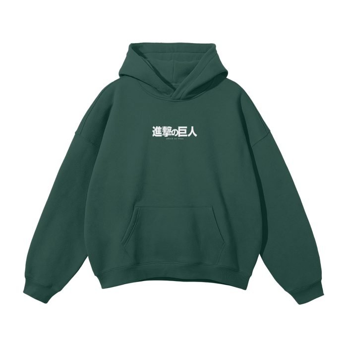 Attack on Titan - Eren Fallen Angel Streetwear Hoodie Black, Green, Grey - AY Line Eden Green / S