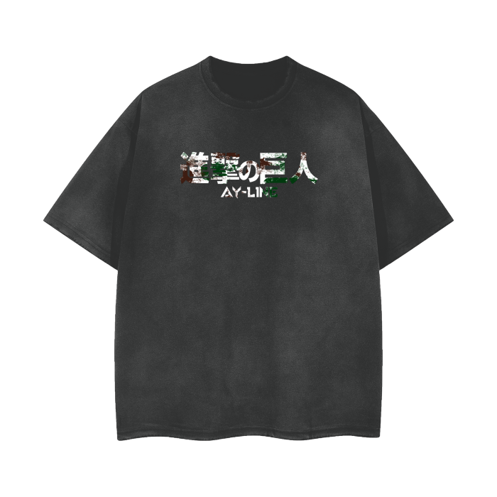Attack on Titan - Eren Jaeger Shirt Vintage - AY Line Vintage Black Gray / S