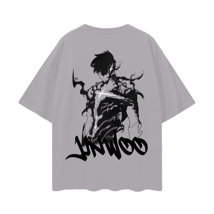 Solo Leveling - Sung Jin Woo Graffiti Streetwear Shirt Grey - AY Line