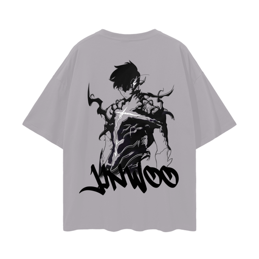 Solo Leveling - Sung Jin Woo Graffiti Streetwear Shirt Grey - AY Line