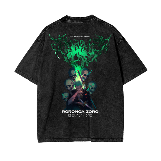 One Piece - Zoro Metal Streetwear Shirt Stone Washed - AY Line
