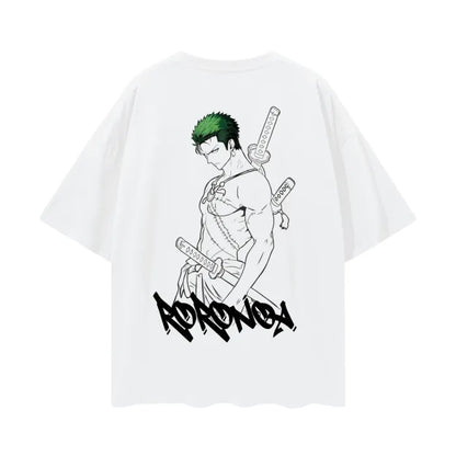 One Piece - Zoro Graffiti Streetwear Shirt White - AY Line