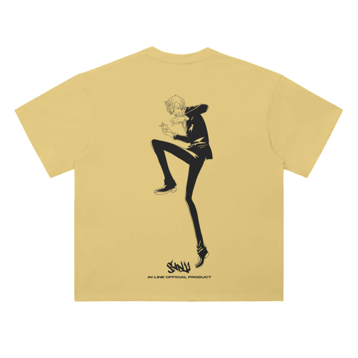 One Piece - Sanji Neon Streetwear T-Shirt Yellow