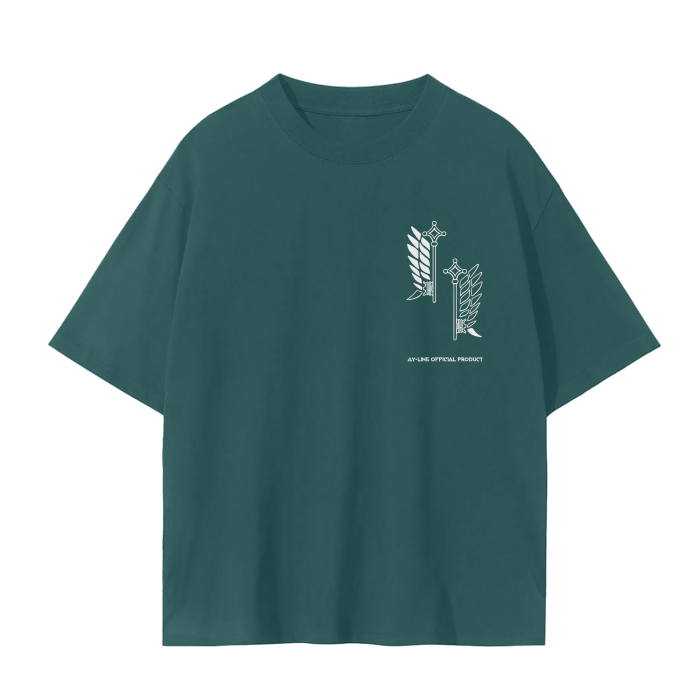 Attack on Titan - Survey Corps Streetwear Shirt Green, Brown, Beige - AY Line Dark Green / S