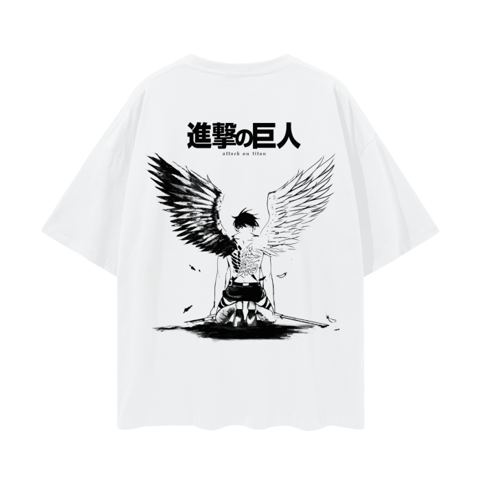 Attack on Titan - Eren Fallen Angel Streetwear Shirt White - AY Line