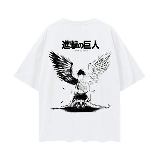 Attack on Titan - Eren Fallen Angel Streetwear Shirt White - AY Line
