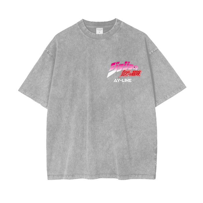 Jojo Bizarre Adventure - Dio Brando Snow Wash Shirt - AY Line Light Gray / S