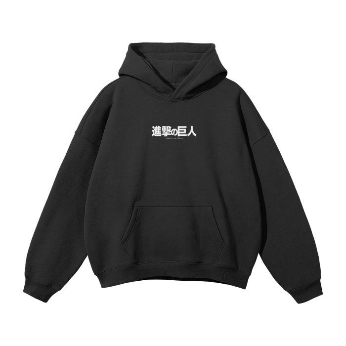 Attack on Titan - Eren Fallen Angel Streetwear Hoodie Black, Green, Grey - AY Line Black / S