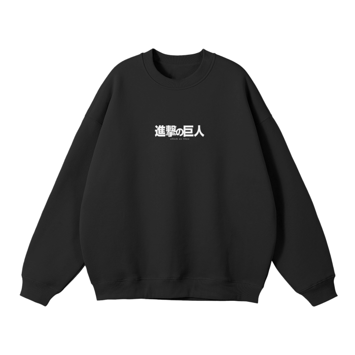 Attack on Titan - Eren Fallen Angel Streetwear Sweatshirt Black, Green, Grey - AY Line Black / S