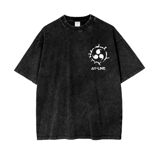 Naruto - Sasuke Washed Shirt - AY Line Black / S