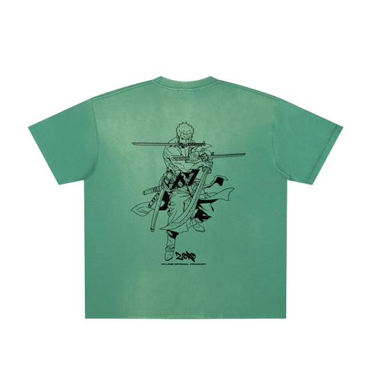 One Piece - Zoro Streetwear Washed T-Shirt Green