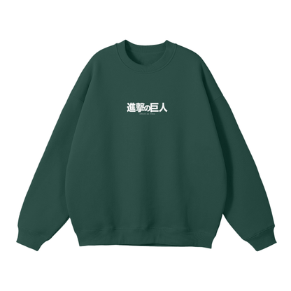 Attack on Titan - Eren Fallen Angel Streetwear Sweatshirt Black, Green, Grey - AY Line Eden Green / S