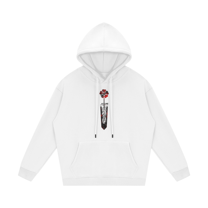 Black Clover Heavyweight Hoodie - AY Line White / S