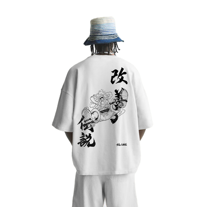 One Piece - Maglietta streetwear Rufy Gear 5 bianca