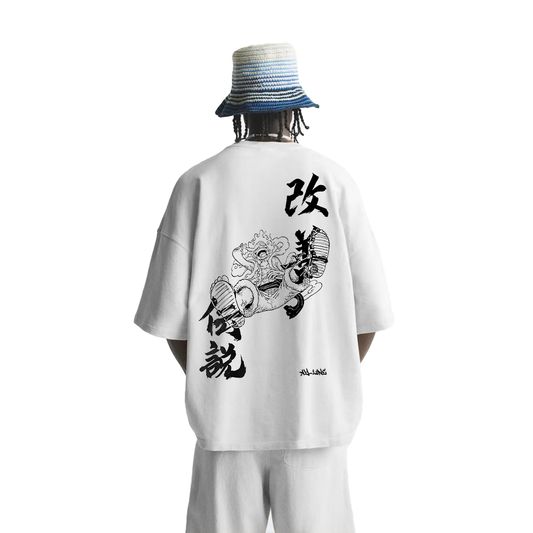One Piece - Maglietta streetwear Rufy Gear 5 bianca