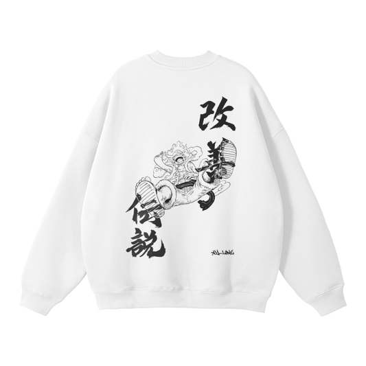 One Piece - Luffy Gear 5 Streetwear Sweatshirt White - AY Line