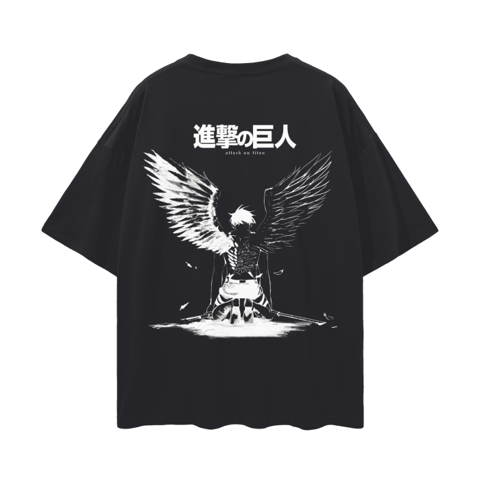 Attack on Titan - Eren Fallen Angel Streetwear Shirt Black - AY Line