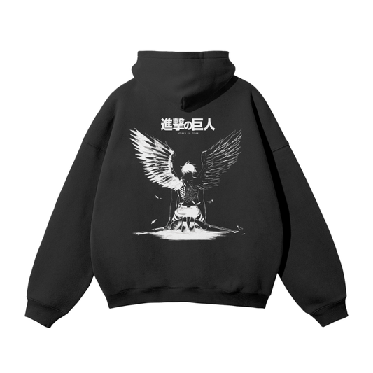 Attack on Titan - Eren Fallen Angel Streetwear Hoodie Black, Green, Grey - AY Line