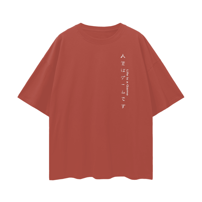 Samurai - Stone Wash Oversized Shirt - AY Line Brick Red / S
