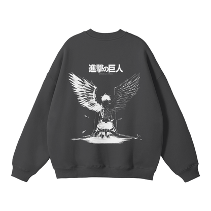 Attack on Titan - Eren Fallen Angel Streetwear Sweatshirt Black, Green, Grey - AY Line