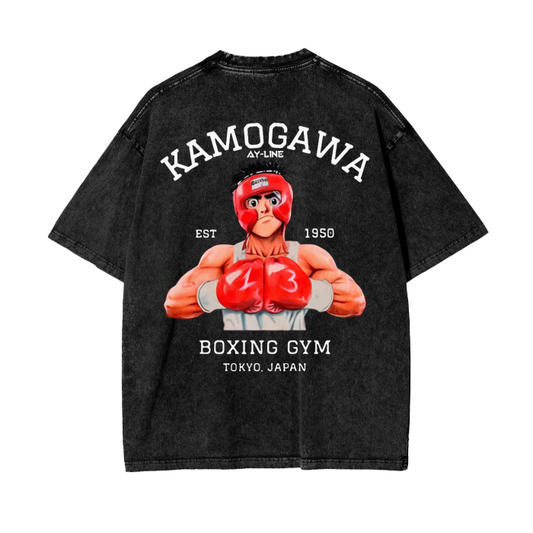 Hajime No Ippo - Komogawa Boxing Gym Shirt Black Stone Washed - AY Line