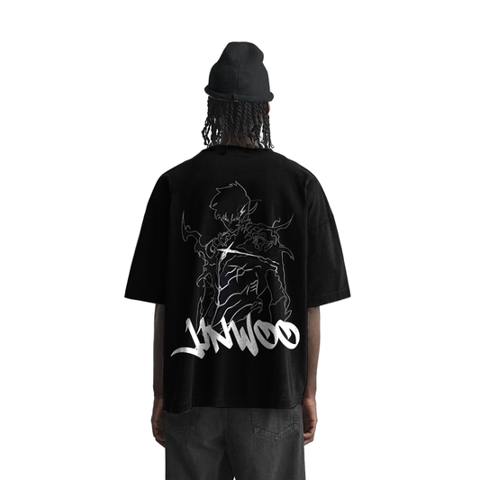 Solo Leveling - Sung Jin Woo Graffiti Streetwear Shirt Black - AY Line