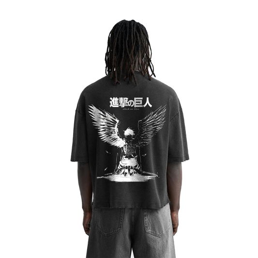 Attack on Titan - Eren Fallen Angel Streetwear Shirt Black - AY Line
