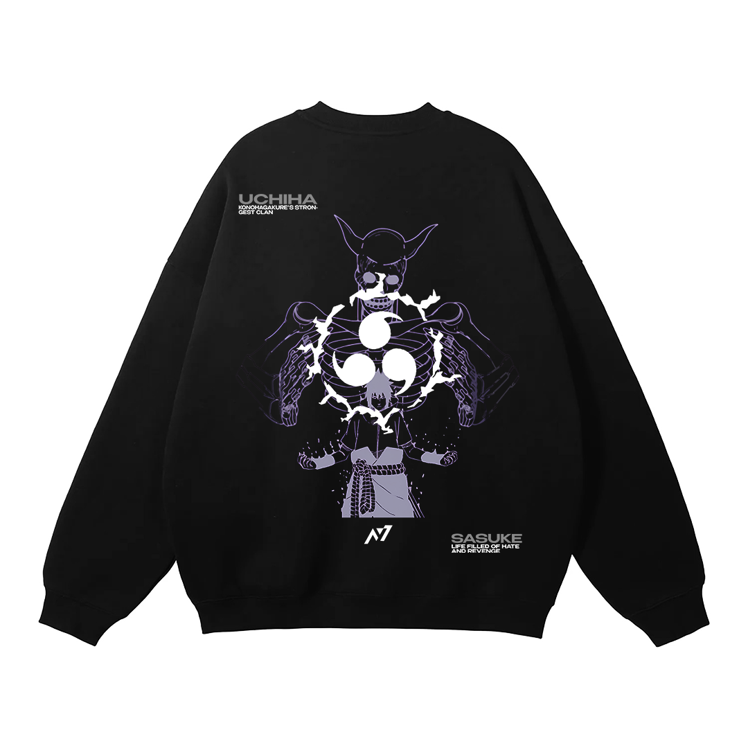 Naruto - Sasuke Streetwear Sweatshirt Black - AY Line