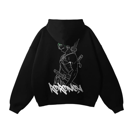 One Piece - Zoro Graffiti Streetwear Hoodie Black - AY Line